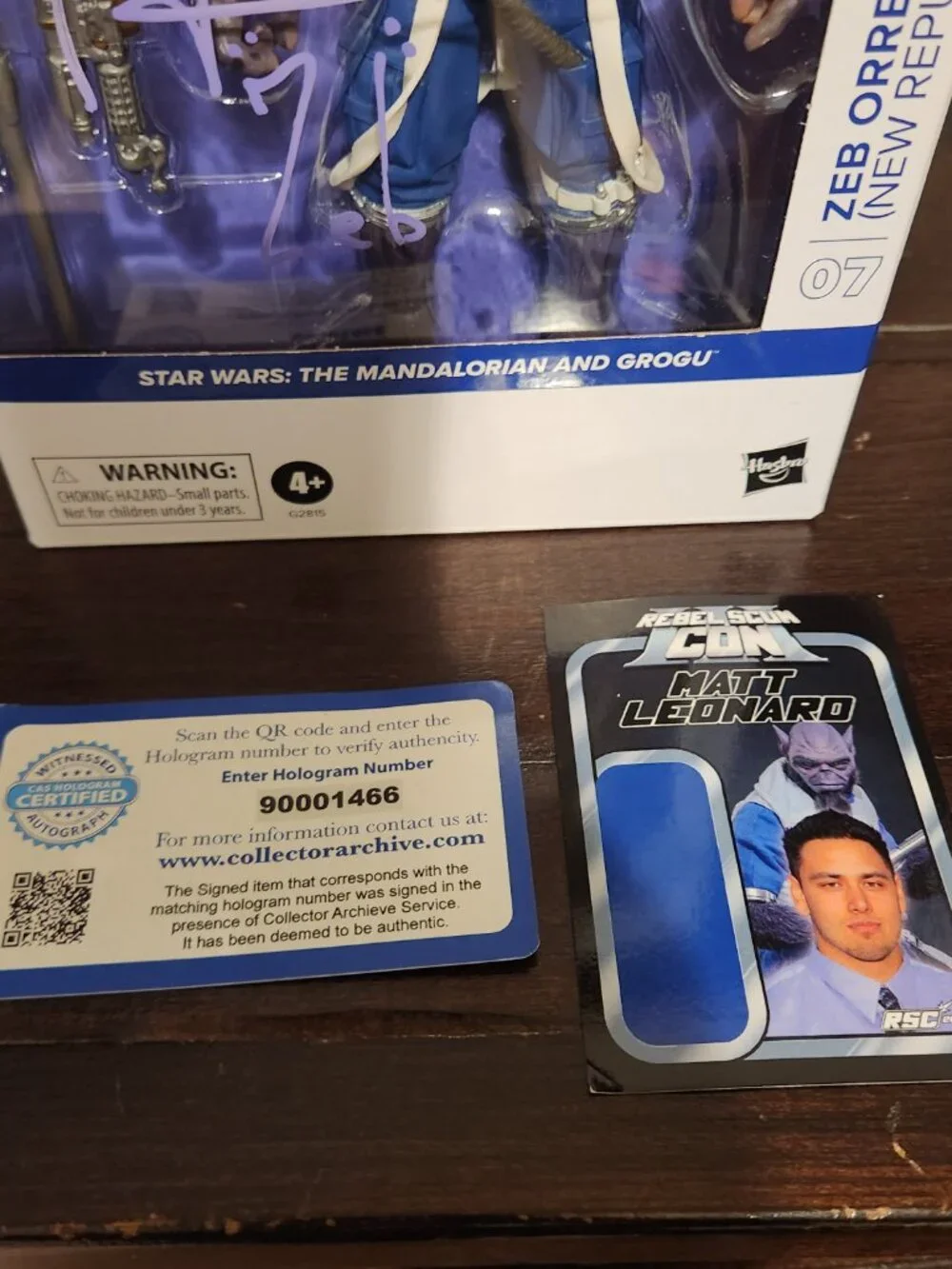 Star Wars The Black Series Zeb Orrelios First Edition Signed by Matt Leonard COA